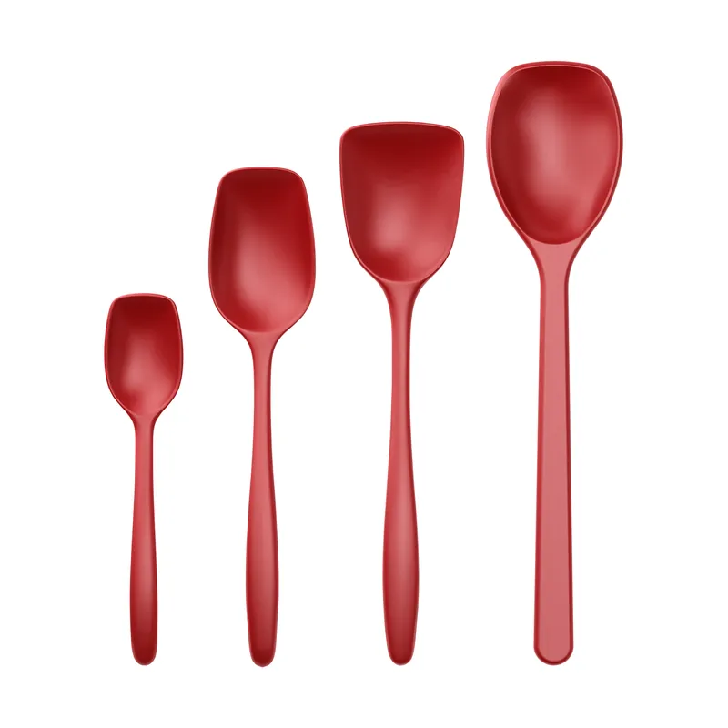 Money Back Guarantee Classic cooking spoon set 4 pieces, Red