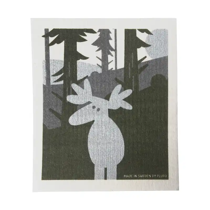 Cheap Moose dishcloth 17.2x20 cm, Green-silver-white