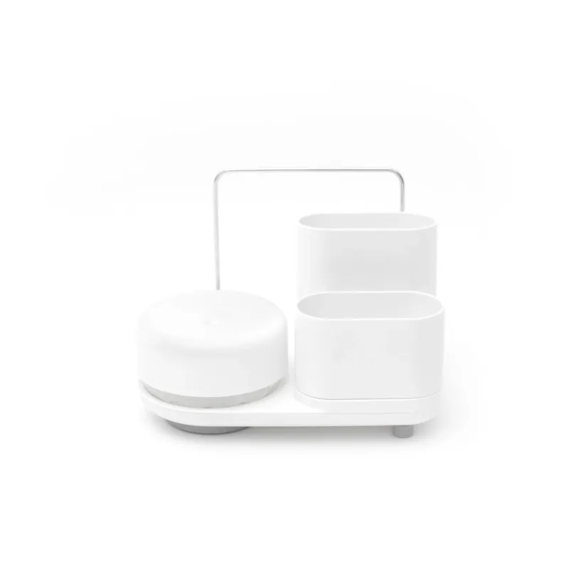 Do-Dish Caddy PLUS dish soap pump with storage, White Limited Offer