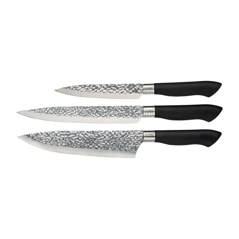 Special Discount Akira knife set in stainless steel 3 knives, Black