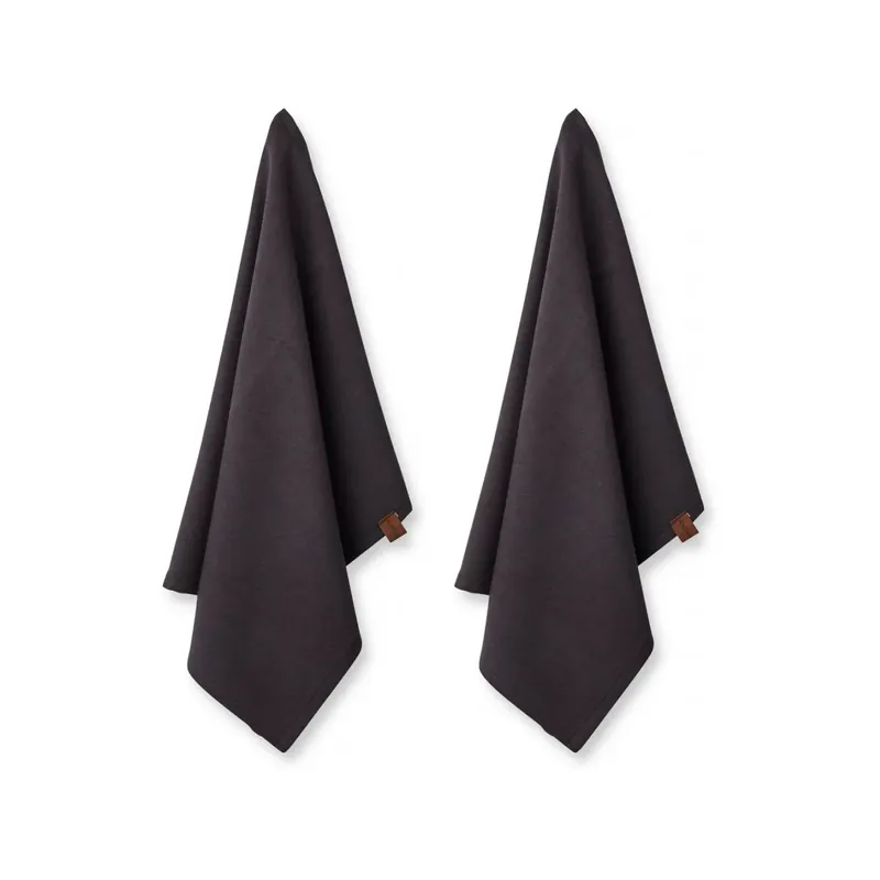 Humdakin Organic kitchen towel 45x70 cm 2-pack, Coal Warranty Included