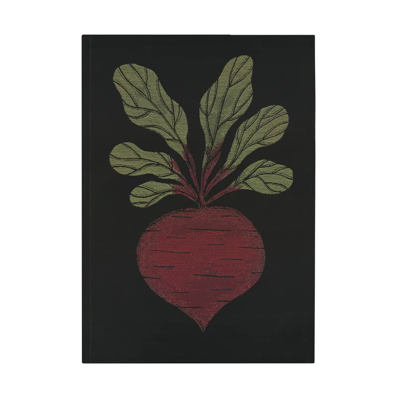 Rödbeta kitchen towel 48x70 cm, Black-red Handmade