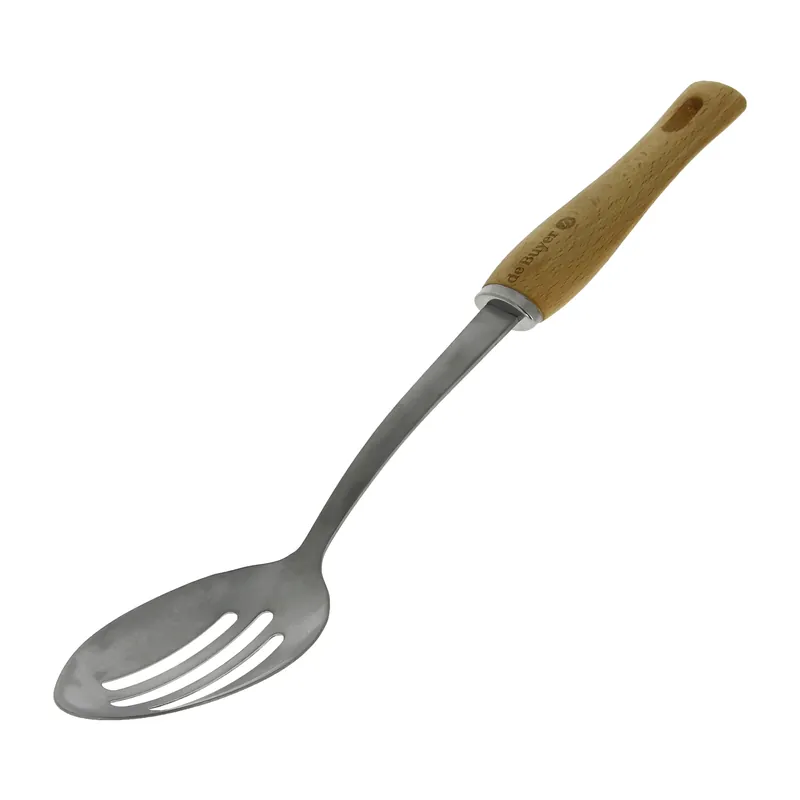 De Buyer B Bois slotted spoon with wooden handle, Stainless steel Final Sale