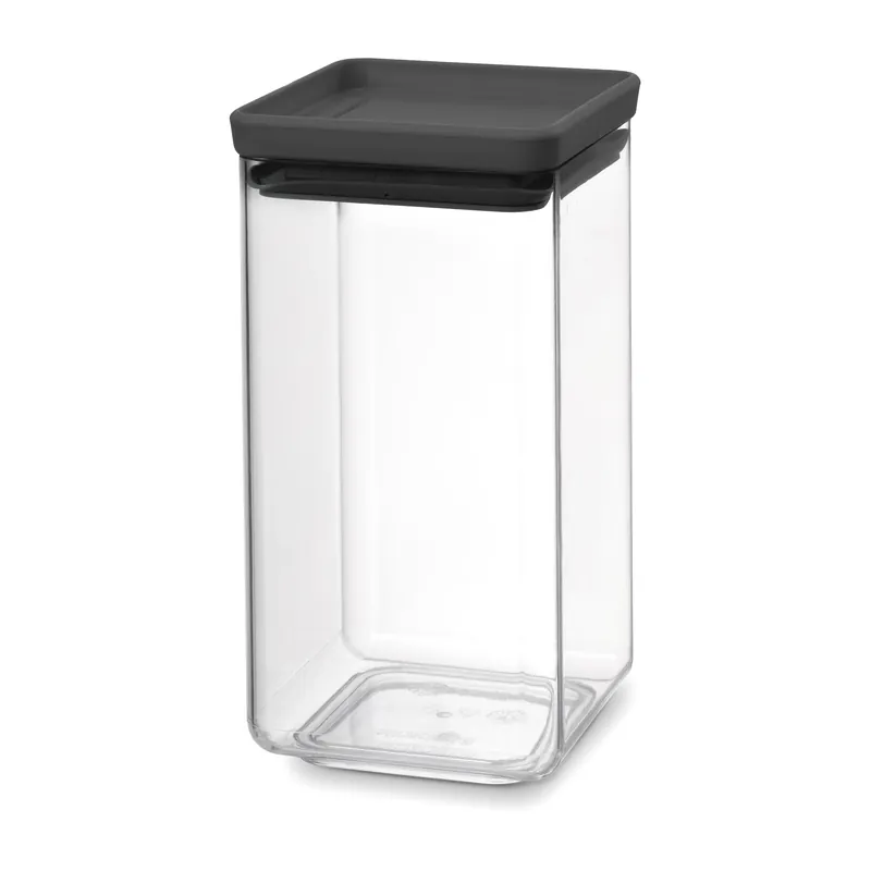 Crafted TASTY+ square storage jar 1.6 L, Dark grey