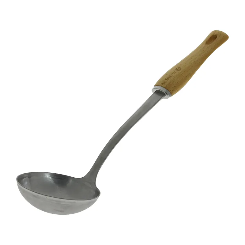 De Buyer B Bois soup ladle with wooden handle, Stainless steel Certified