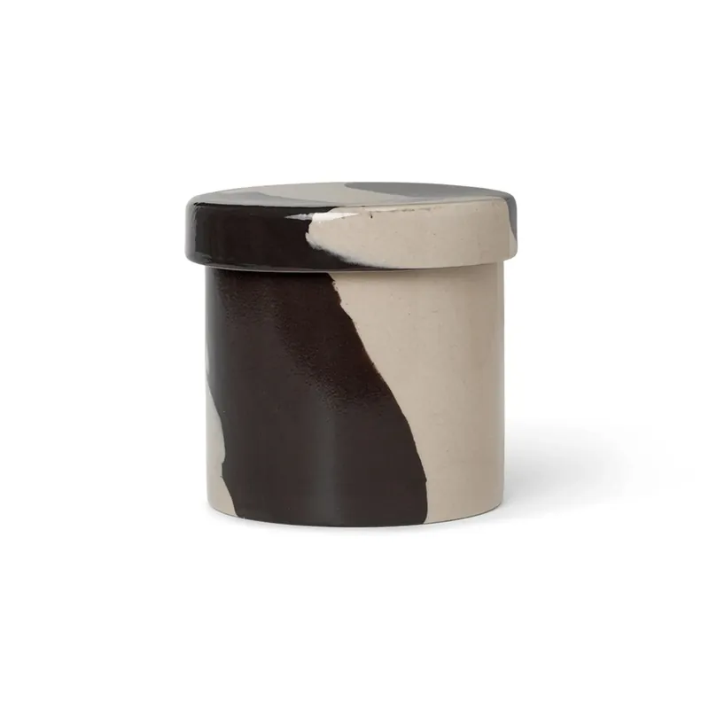 Inlay storage jar Ø9.8 cm, Sand-brown Original