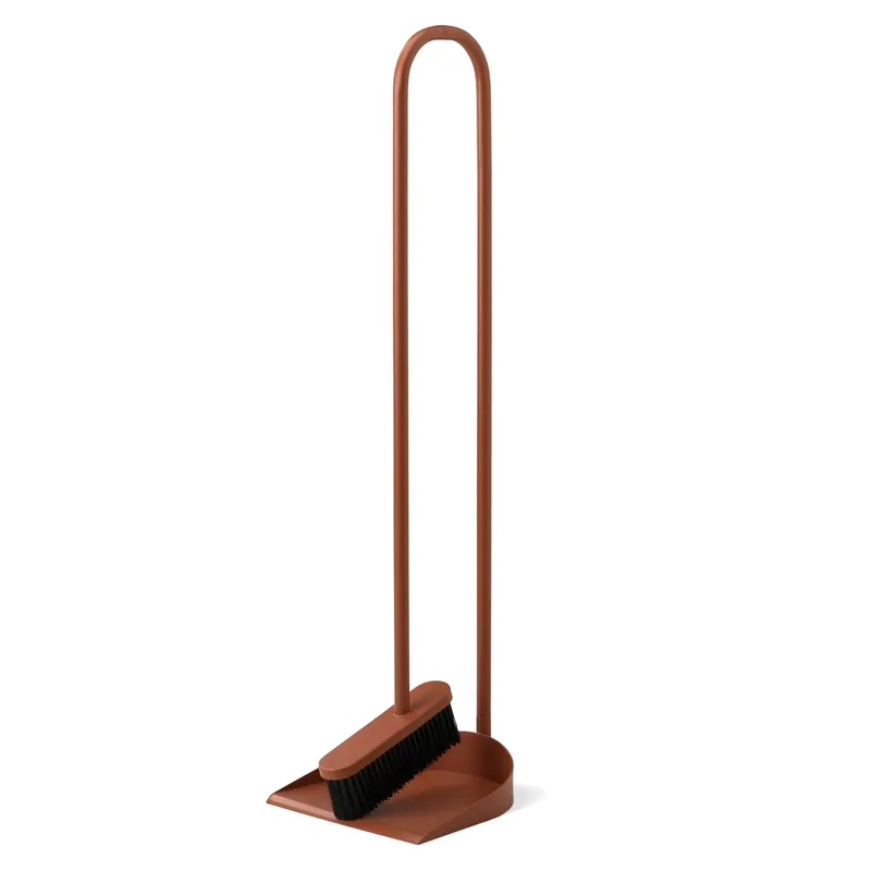 Cane broom and dustpan, rust While Supplies Last