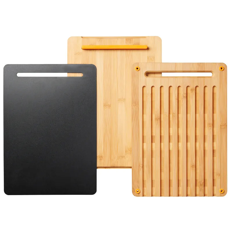 Direct From Factory Functional Form cutting board 3 pieces, bamboo-plastic