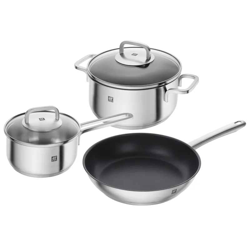 Crafted Zwilling Cube set of pots 3 pieces, stainless steel-clear