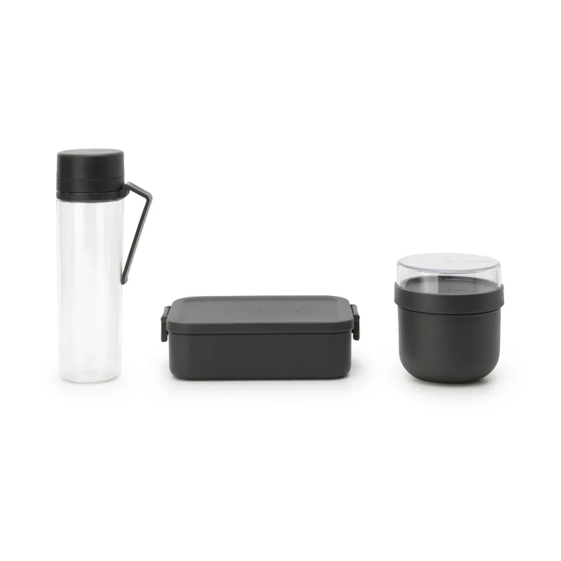 While Supplies Last Make & Take breakfast and lunch Set 3 pieces, Dark grey
