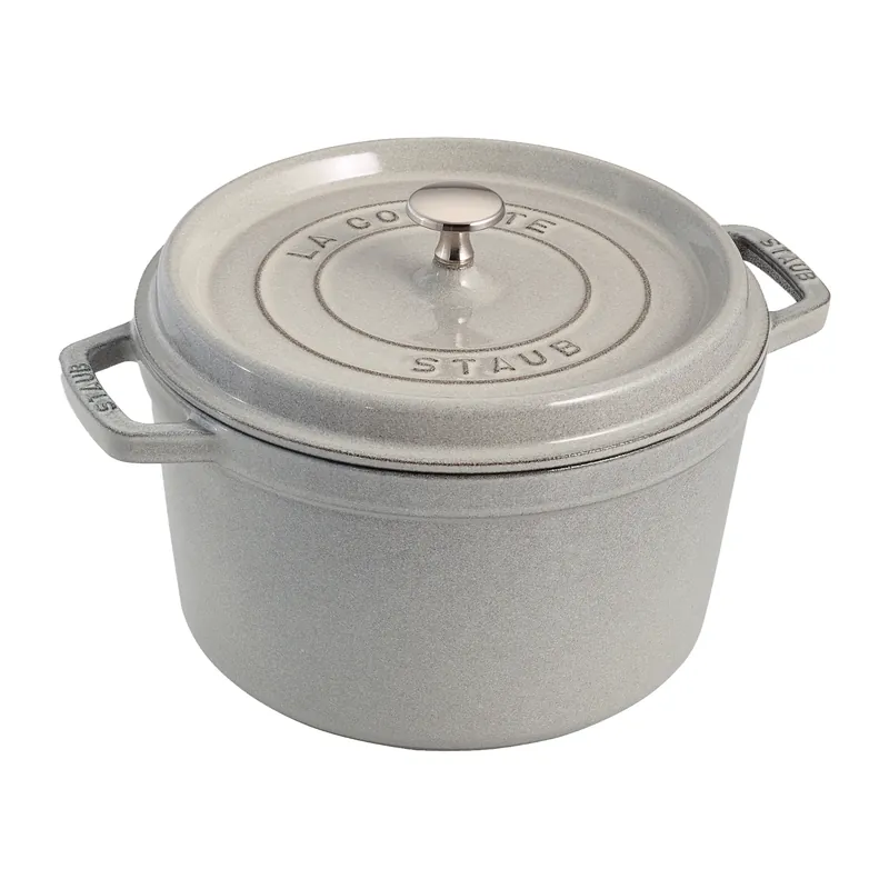 Factory Price Staub round casserole dish high 4.8 L, White Truffle