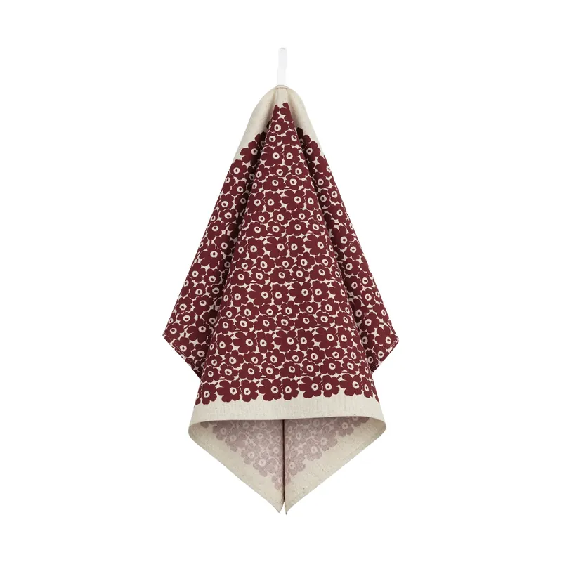 Pikkuinen Unikko kitchen towel 47x70 cm, Linen-burgundy Buy Online