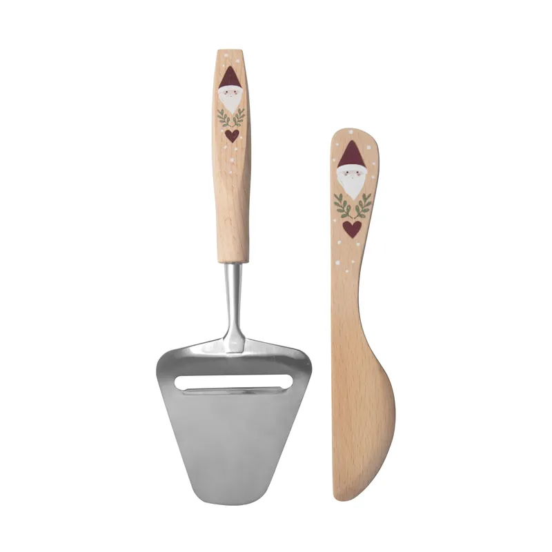 Santa butter knife and cheese slicer 2 pieces, Beige Buy Today