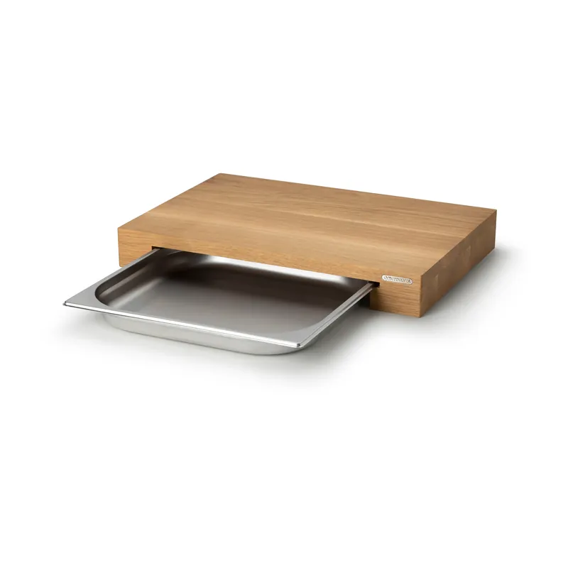 Trusted Brand Cutting board oak with 1 tray, 32x48 cm