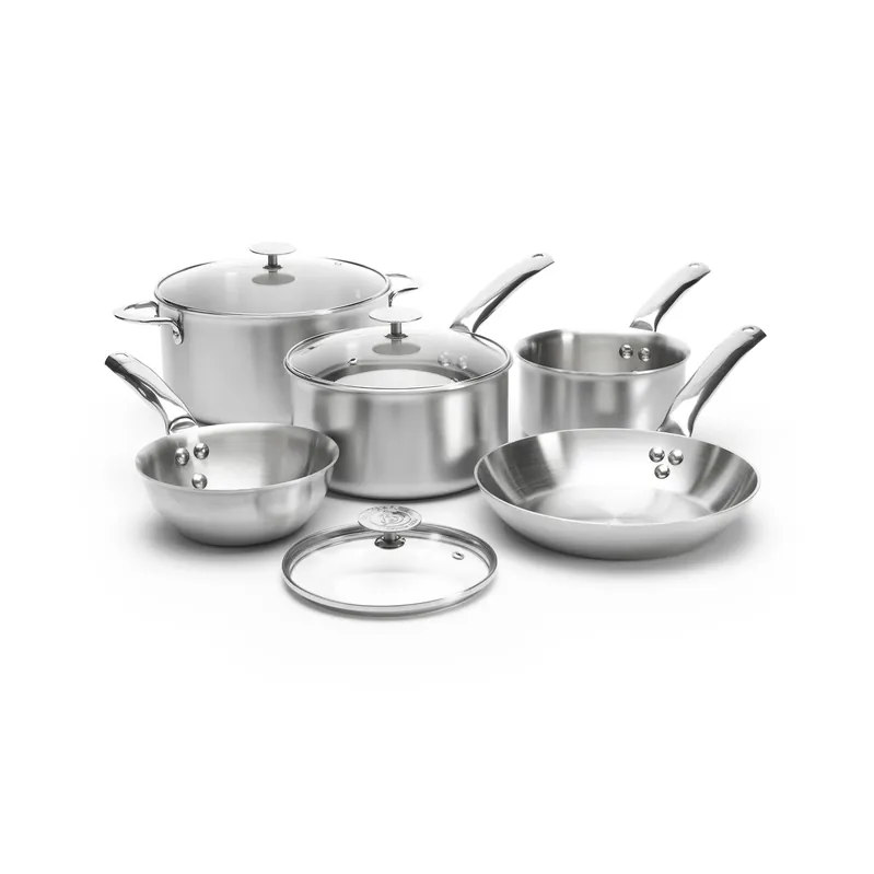 de Buyer Alchimy pot set with glass lid, 8 pieces Brand New
