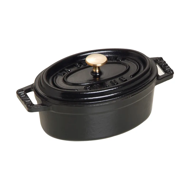 No Minimum Order Staub La Cocotte oval mini casserole cast iron 0.25 L, Graphite gray