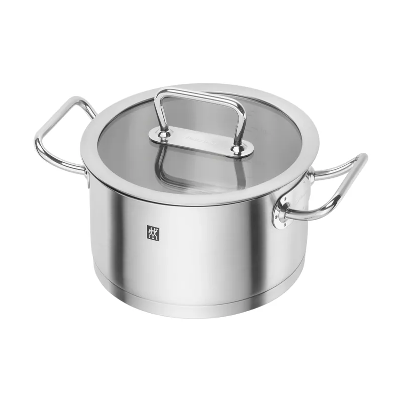 Warranty Included Zwilling pro pot with glass lid stainless steel, 3.1 L