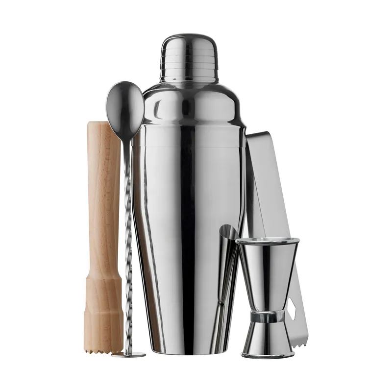 Genuine Funktion bar set 5 pieces, Stainless steel-beech