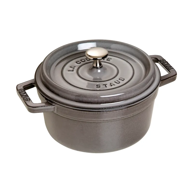 Staub La Cocotte round cast iron pot 2.2 L, Graphite gray Money Back Guarantee