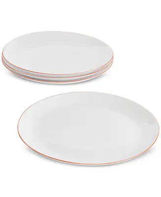Buy Direct Opal Glass Rust Rim Dinner Plate, Set of 4