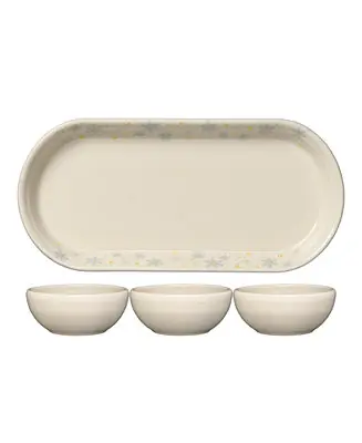 Linen Snowflakes 4-Piece Condiment Set Trending