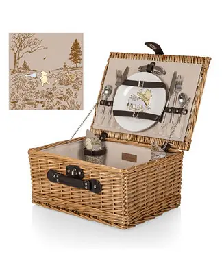 Disney Winnie the Pooh Classic Picnic Basket, Service for 2 Exclusive Offer