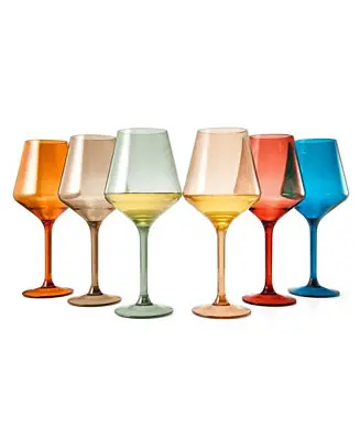 European Style Plastic Crystal Stemmed Wine Glasses Set of 6 Weekend Sale