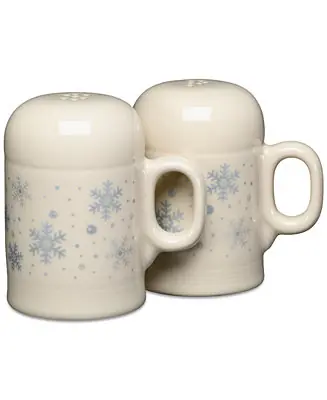 Linen Snowflakes Rangetop Large Salt & Pepper Shakers Super Sale