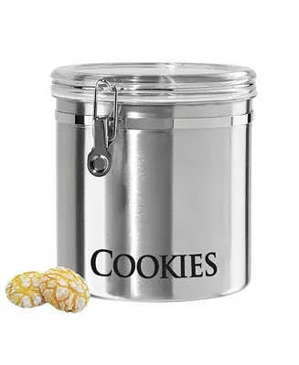 Popular 150oz Jumbo Stainless Steel "Cookies" Clamp Canister