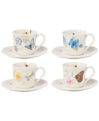 Grab Now Butterfly Meadow Espresso Cup & Saucers, Service for 4