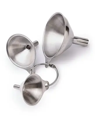 Save Now 3-Piece Stainless Steel Key Ring Funnel Set