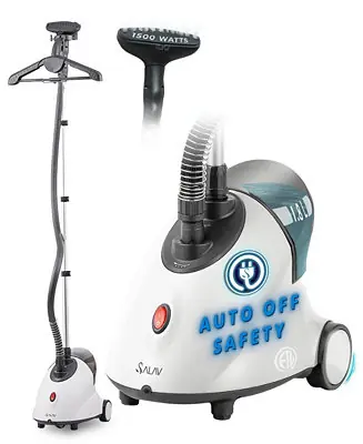 Must Have Smart Auto Off Upright Garment Steamer with Wheels and Descaler Maintenance Packet