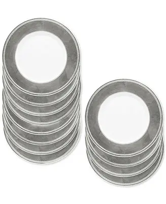 Top Pick Leaf Rim/White Charger Plates, Set of 12