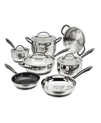 Radiant Pro Stainless with Brushed Titanium Finish Cookware Set, 11-Pc. Direct From Manufacturer