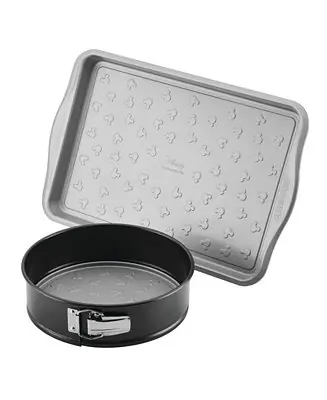 Free Shipping Disney Bake with Mickey Mouse Steel 2-Piece Springform & Cookie Pan Set