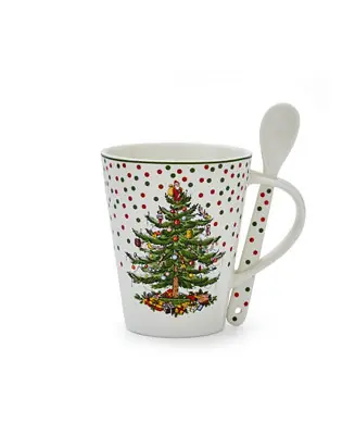 Christmas Tree Polka Dot Mug & Spoon Set Best Choice