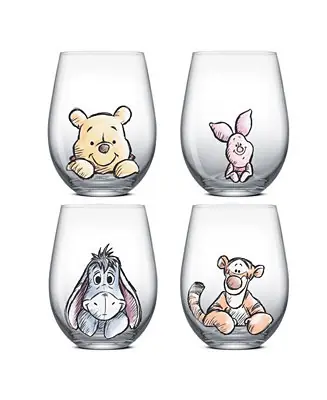 Disney Winnie Pooh Exploring Classic Stemless Wine Glasses, Set of 4 Bulk Order