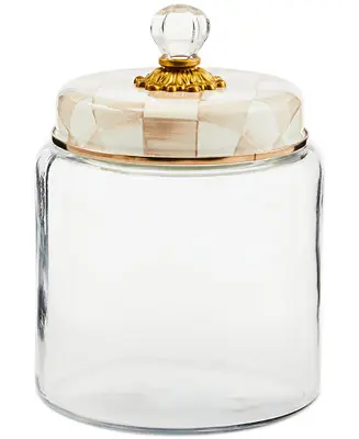 Mocha Check Large Kitchen Canister Budget