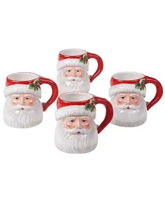 Warranty Included Magic of Christmas Santa 4 Piece Mugs