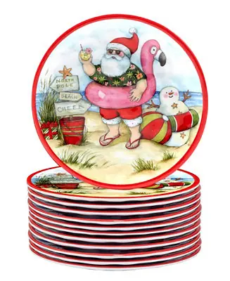 Popular Santa's Wish 6" Melamine Canape Plates, Set of 12