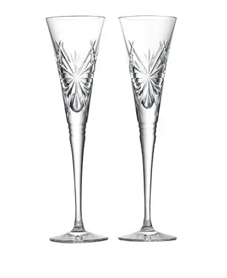Winter Wonders Snowflakes Flutes, Set of 2 Direct From Manufacturer