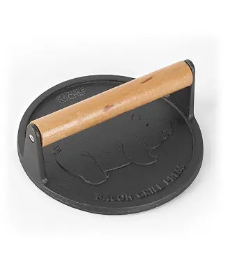 One Day Deal Cast Iron 7inch Round Grill Press