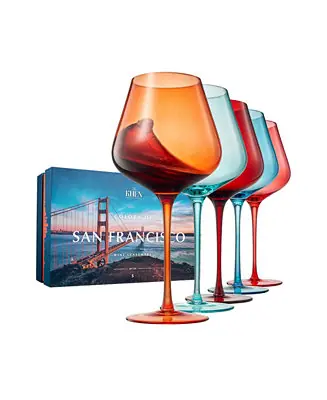 Hassle-Free Returns Colors of San Francisco Wine Glasses, Set of 5