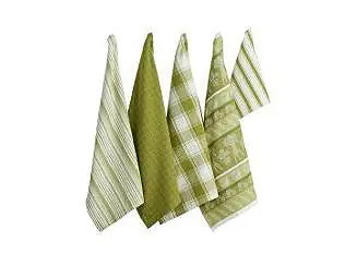 Best Price Assorted Pattern, Kitchen Collection, Dishtowels Dishcloth, Parsley Green, 5 Piece