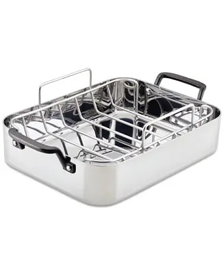 Top Rated 5-Ply Clad Stainless Steel 15" x 11.5" Roaster with Removable Rack
