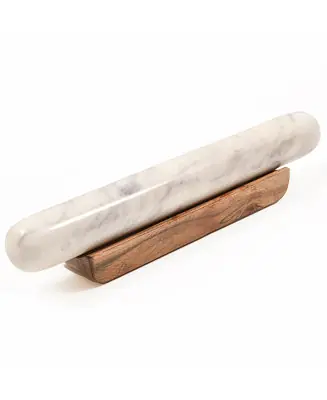 Marble Rolling Pin on Wood Base Certified