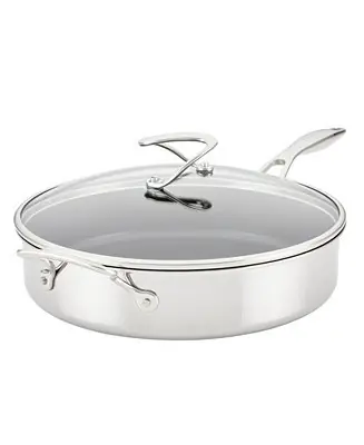 Best Seller SteelShield C-Series Tri-Ply Clad Nonstick Saute Pan with Lid and Helper Handle, 5-Quart, Silver