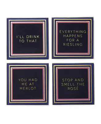 4" Glass Coaster Set, 4 Piece Time-Limited