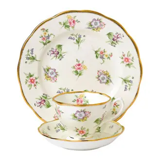 100 Years 1920 3-Piece Set , Teacup Saucer & Plate - Spring Meadow Best Choice