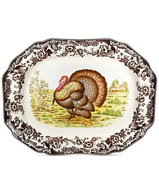 Grab Now Woodland Turkey Octogonal Platter
